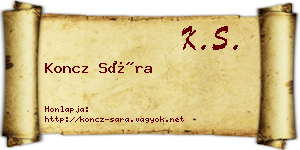 Koncz Sára névjegykártya